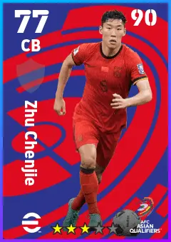 Zhu Chenjie eFootball 2026 player card — 77 OVR CB