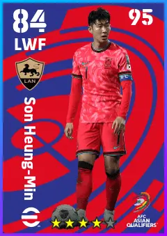 Son Heung-Min eFootball 2026 player card — 84 OVR LWF