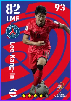 Lee Kang-In eFootball 2026 player card — 82 OVR LMF