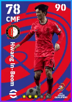 Hwang In-Beom eFootball 2026 player card — 78 OVR CMF