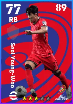 Seol Young-Woo eFootball 2026 player card — 77 OVR RB