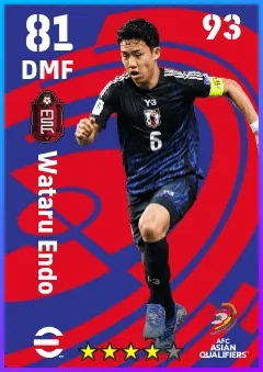 Wataru Endo eFootball 2026 player card — 81 OVR DMF