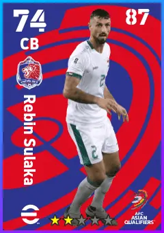 Rebin Sulaka eFootball 2026 player card — 74 OVR CB