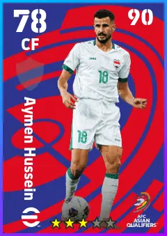 Aymen Hussein eFootball 2026 player card — 78 OVR CF