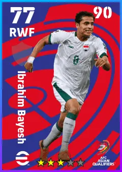 Ibrahim Bayesh eFootball 2026 player card — 77 OVR RWF