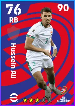 Hussein Ali eFootball 2026 player card — 76 OVR RB