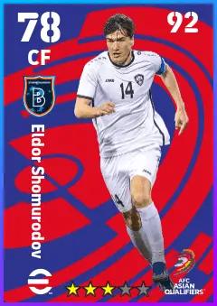 Eldor Shomurodov eFootball 2026 player card — 78 OVR CF