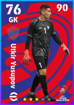 Utkir Yusupov eFootball 2026 player card — 76 OVR GK