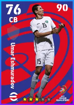 Umar Eshmuradov eFootball 2026 player card — 76 OVR CB