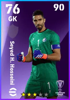 Seyed H. Hosseini eFootball 2026 player card — 76 OVR GK