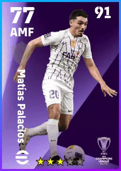 Matias Palacios eFootball 2026 player card — 77 OVR AMF