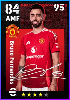 Bruno Fernandes eFootball 2026 player card — 84 OVR AMF