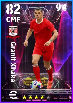 Granit Xhaka eFootball 2026 player card — 82 OVR CMF