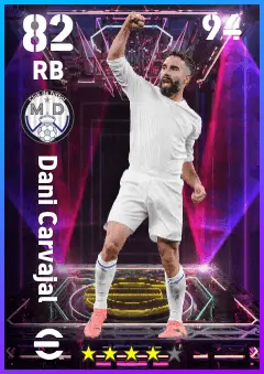 Dani Carvajal eFootball 2026 player card — 82 OVR RB