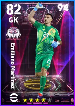 Emiliano Martinez eFootball 2026 player card — 82 OVR GK