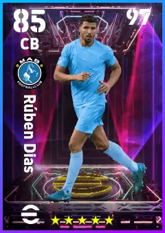 Ruben Dias eFootball 2026 player card — 85 OVR CB