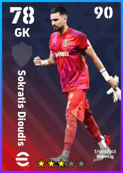 Sokratis Dioudis eFootball 2026 player card — 78 OVR GK