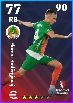 Florent Hadergjonaj eFootball 2026 player card — 77 OVR RB