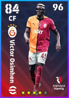 Victor Osimhen eFootball 2026 player card — 84 OVR CF