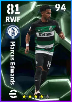 Marcus Edwards eFootball 2026 player card — 81 OVR RWF