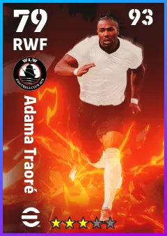Adama Traore eFootball 2026 player card — 79 OVR RWF