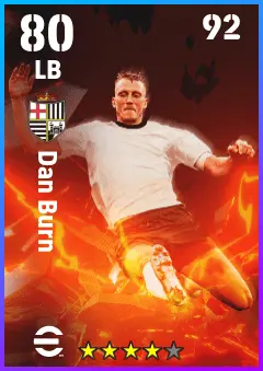 Dan Burn eFootball 2026 player card — 80 OVR LB