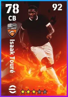 Isaak Toure eFootball 2026 player card — 78 OVR CB