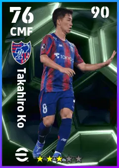 Takahiro Ko eFootball 2026 player card — 76 OVR CMF