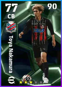 Toya Nakamura eFootball 2026 player card — 77 OVR CB