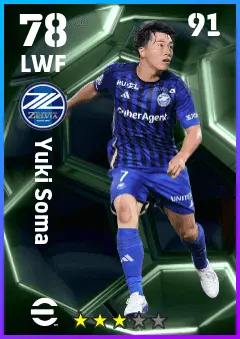 Yuki Soma eFootball 2026 player card — 78 OVR LWF