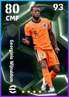 Georginio Wijnaldum eFootball 2026 player card — 80 OVR CMF