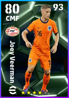 Joey Veerman eFootball 2026 player card — 80 OVR CMF