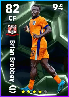 Brian Brobbey eFootball 2026 player card — 82 OVR CF