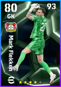 Mark Flekken eFootball 2026 player card — 80 OVR GK