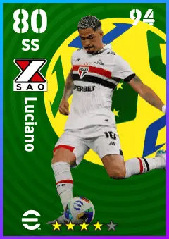 Luciano eFootball 2026 player card — 80 OVR SS