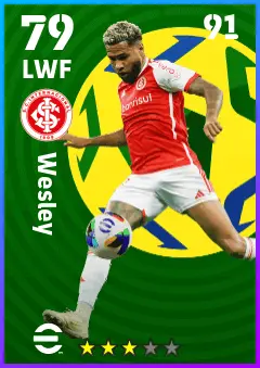 Wesley eFootball 2026 player card — 79 OVR LWF