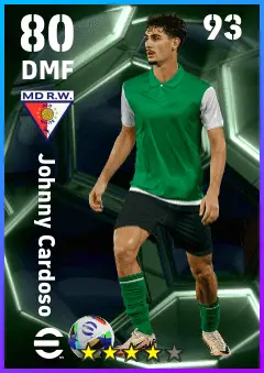 Johnny Cardoso eFootball 2026 player card — 80 OVR DMF