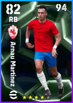Arnau Martinez eFootball 2026 player card — 82 OVR RB