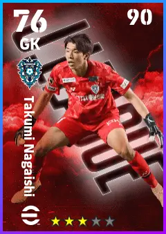 Takumi Nagaishi eFootball 2026 player card — 76 OVR GK