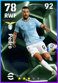 Pedro eFootball 2026 player card — 78 OVR RWF