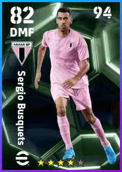 Sergio Busquets eFootball 2026 player card — 82 OVR DMF