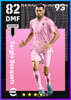 Sergio Busquets eFootball 2026 player card — 82 OVR DMF