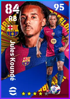 Jules Kounde eFootball 2026 player card — 84 OVR RB