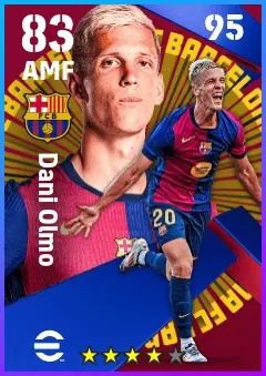 Dani Olmo eFootball 2026 player card — 83 OVR AMF