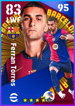 Ferran Torres eFootball 2026 player card — 83 OVR LWF