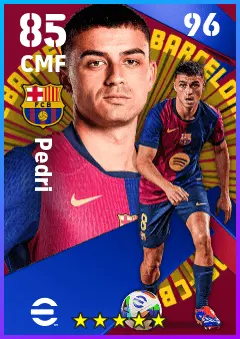 Pedri eFootball 2026 player card — 85 OVR CMF