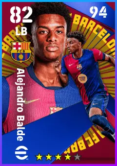 Alejandro Balde eFootball 2026 player card — 82 OVR LB