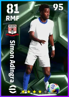 Simon Adingra eFootball 2026 player card — 81 OVR RMF