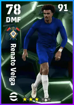 Renato Veiga eFootball 2026 player card — 78 OVR DMF