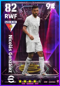 Nicolas Gonzalez eFootball 2026 player card — 82 OVR RWF